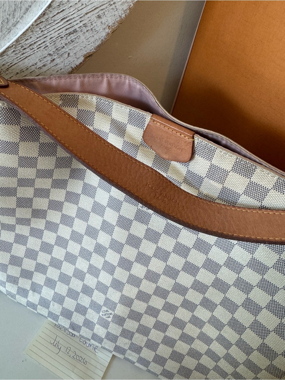 Louis Vuitton GRACEFUL Damier Azur Tote Purse Hobo With Box + Dust Bag - Picture 2 of 15
